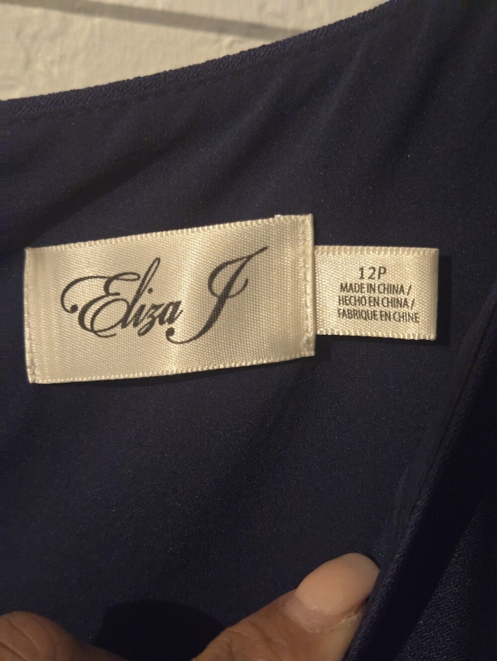 Eliza J Navy Sleeveless V-Neck Ruffle Hem Dress - Picture 4 of 5